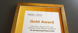 Yes, „wir“ can! Gold Award für das Mitarbeitermagazin „wir“ von ebm-papst beim inkom Grand Prix 2013